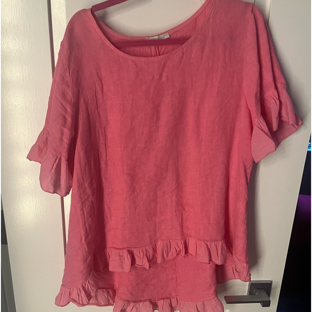 Bright Pink oversized Blouse - much brighter than photos